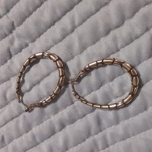 Brighton Pebble oval hoop earrings